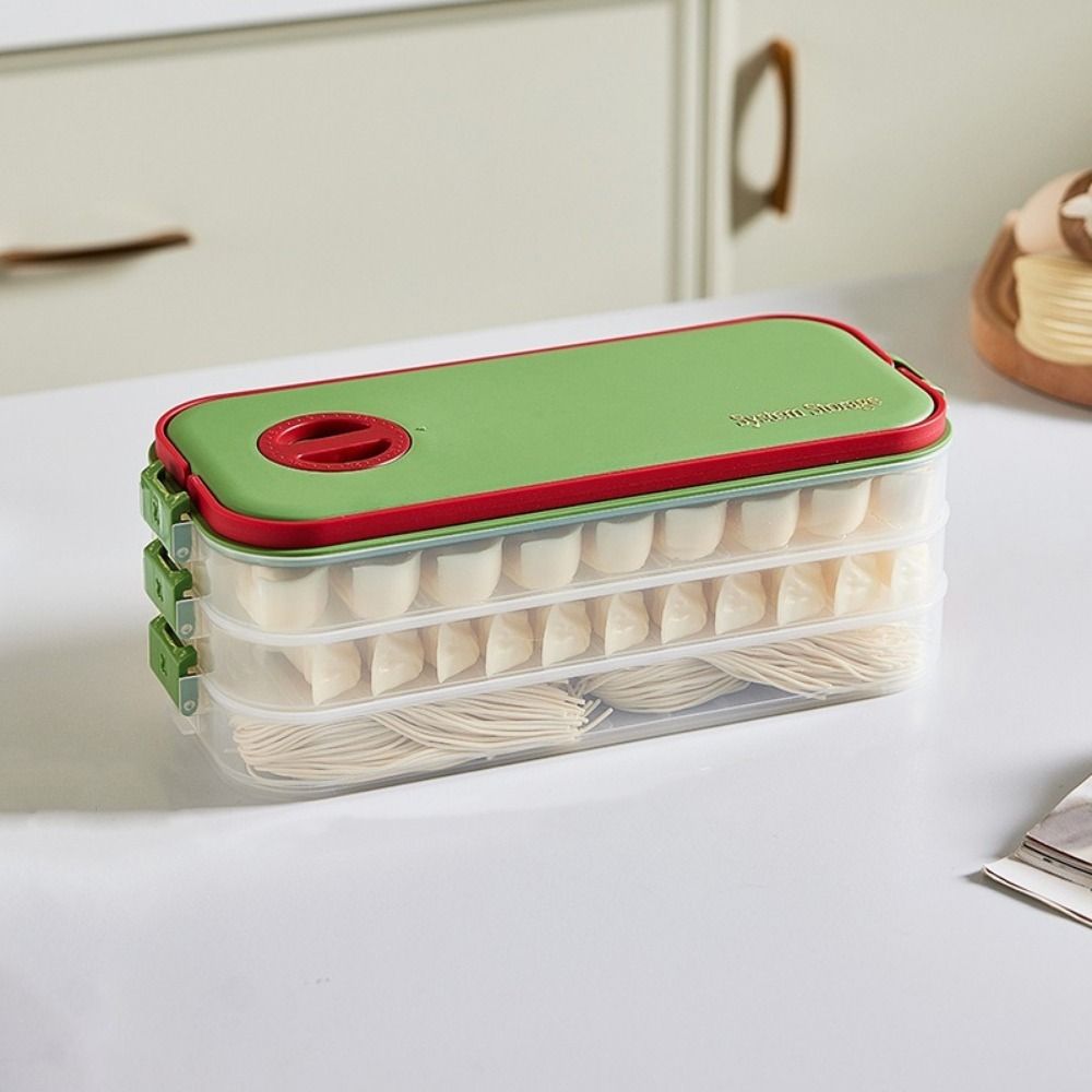 Plastic Dumpling Box Multi-Layer Large Capacity Wonton Fresh-Keeping Organizer Quick Freezing Sealed Food Storage Container