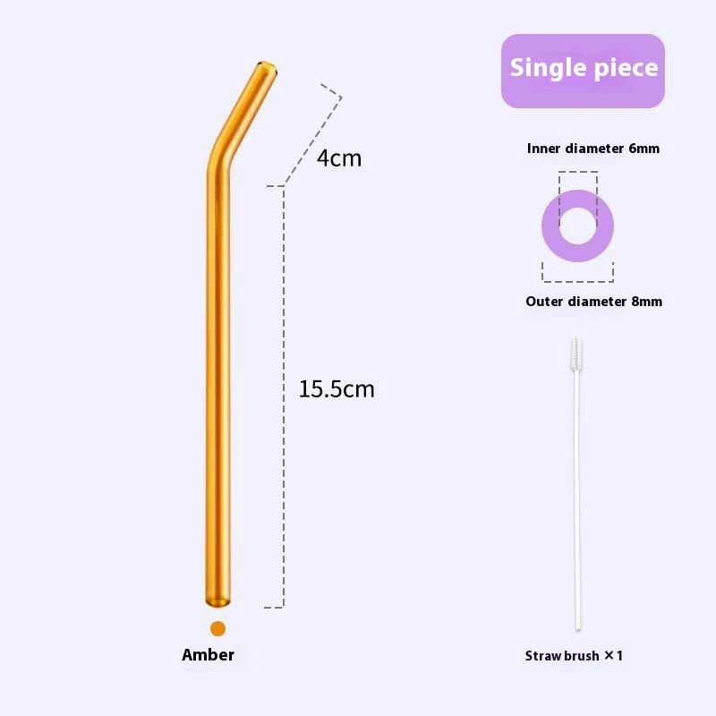 Джанси Цветная Высокоценная Стеклянная Соломинка Не Одноразовая Высокотемпературная Устойчивая Пищевая Прозрачная Стеклянная Соломинка для Питья