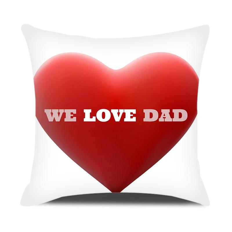 Vatertagsgeschenke Kissenbezug 18x18 Zoll Ich liebe Papa Buchstaben Dekokissenbezug Party Zuhause Dekokissenbezug für Sofa