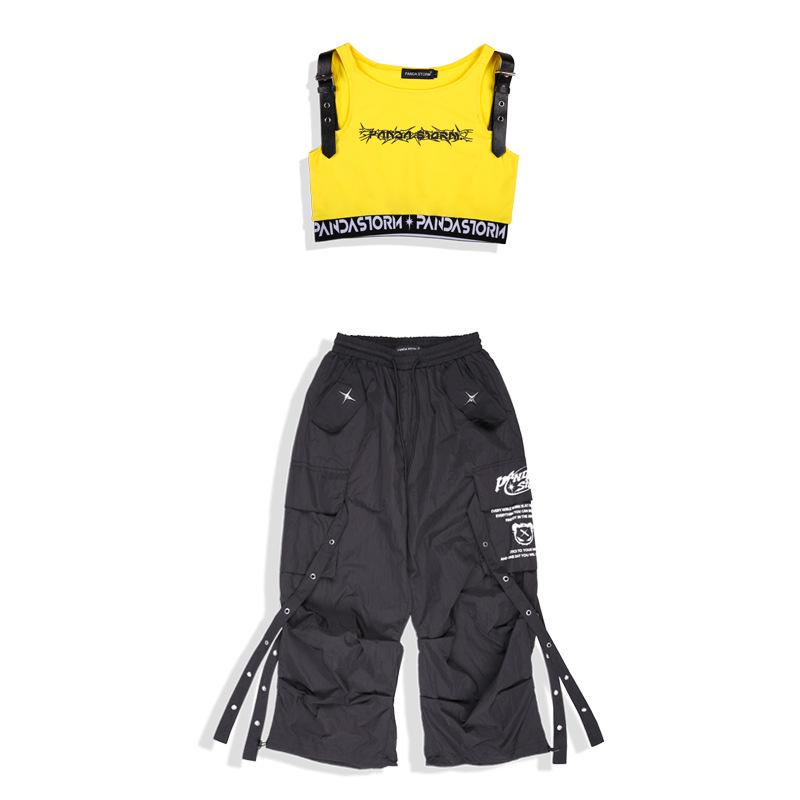 Kids' Hip Hop Street Dance Performance Outfit - Jazz Dance Fashion Show Drum Set Vest and T-shirt for Boys and Girls