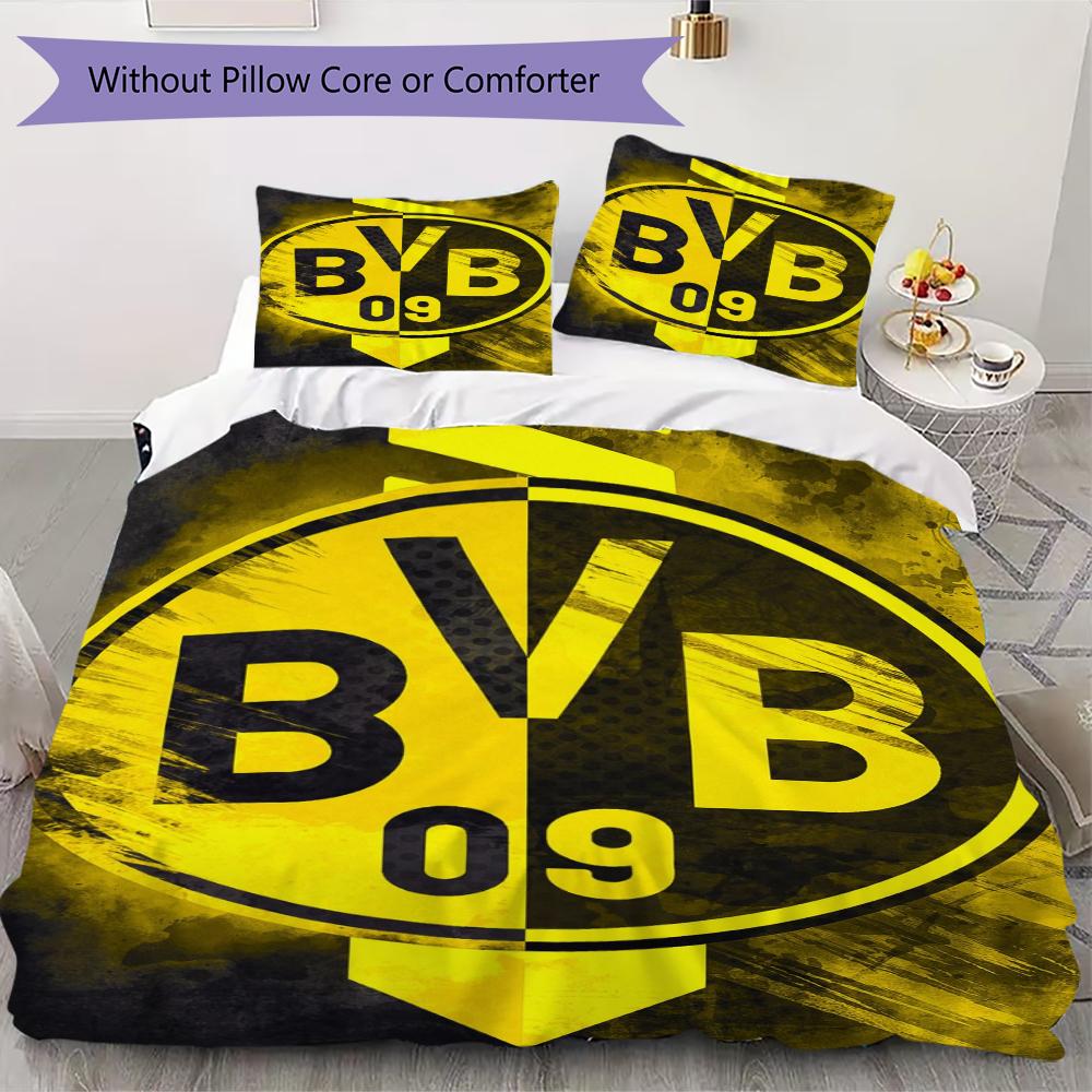 Dortmund Pattern Bedding uilt Set uilt Cover Pillowcase Home Decoration Birthday Gift (1 * duvet cover + 2 * pillowcase without core)29