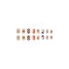 24pcs Press On Nails Fashion Plaid Cartoon Smiling Face Style Pink Transparent Short Nail Art Pieces