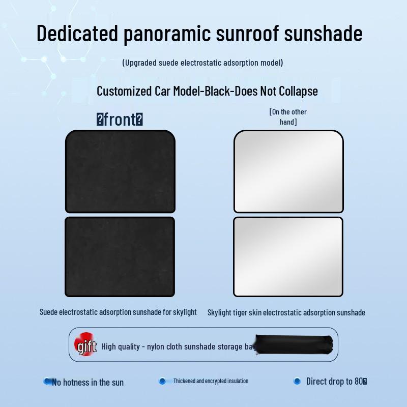 Volvo XC60/90/C40/V40 Sunroof Static Adsorption Heat Insulation Shade Curtain