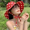 Lace Summer Sun Hat Red Sunshade Hat Fashion Bucket Hat  Travel
