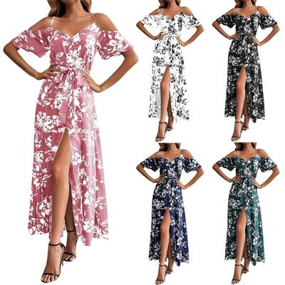 Women's Irregular Dresses Long Straps Floral Beach Dresses