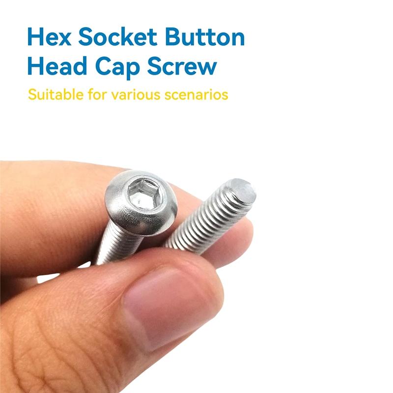WZHUIDA 630pcs M3 304 Stainless Steel Hex Hexagon Socket Allen Button Head Screw Bolt Nut Assortment Kit ISO7380