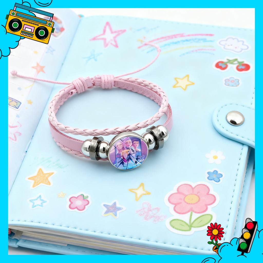 KPop DemonHunters Fashion Accessories for Women Girls Cute Braided Bracelets Cartoons Anime Peripheral Bracelet Derivative Gifts