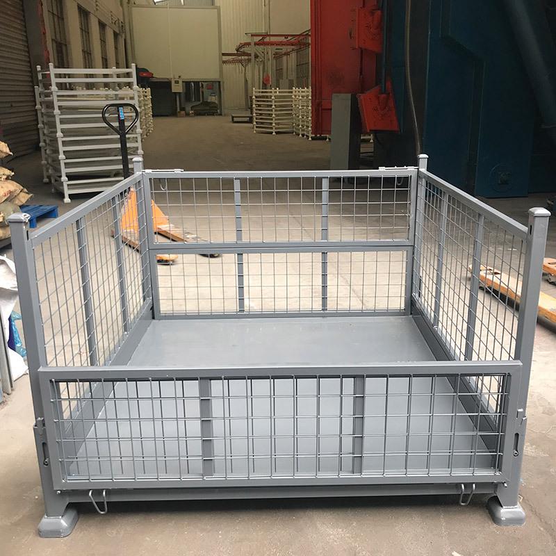 Customizable Heavy-Duty Galvanized Folding Metal Tote Box for Warehousing & Logistics
