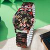 Montre Mode Couleur Imprimée Bracelet Élastique Montre Dame