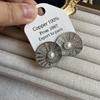 Full Diamond Screw Pearl Earrings Diamond Shining Versatile Shell Exquisite Round