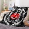 Besiktas Logo Print Flannel Blanket, High Quality Comfortable for All Seasons, Home Decor, Warmth and Comfort, Perfect for Christmas Gifts