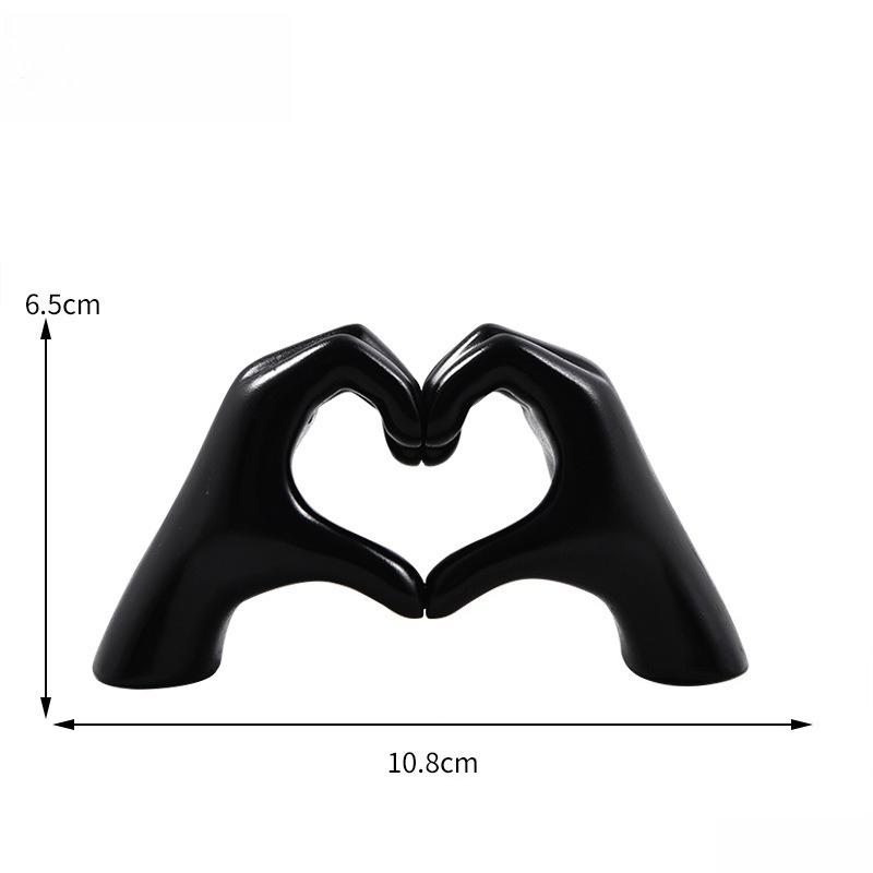

European Simple Two-hand Love Ornament Home Decoration Gift Bedroom Desktop Decoration Than Heart Gesture Ornament чёрный
