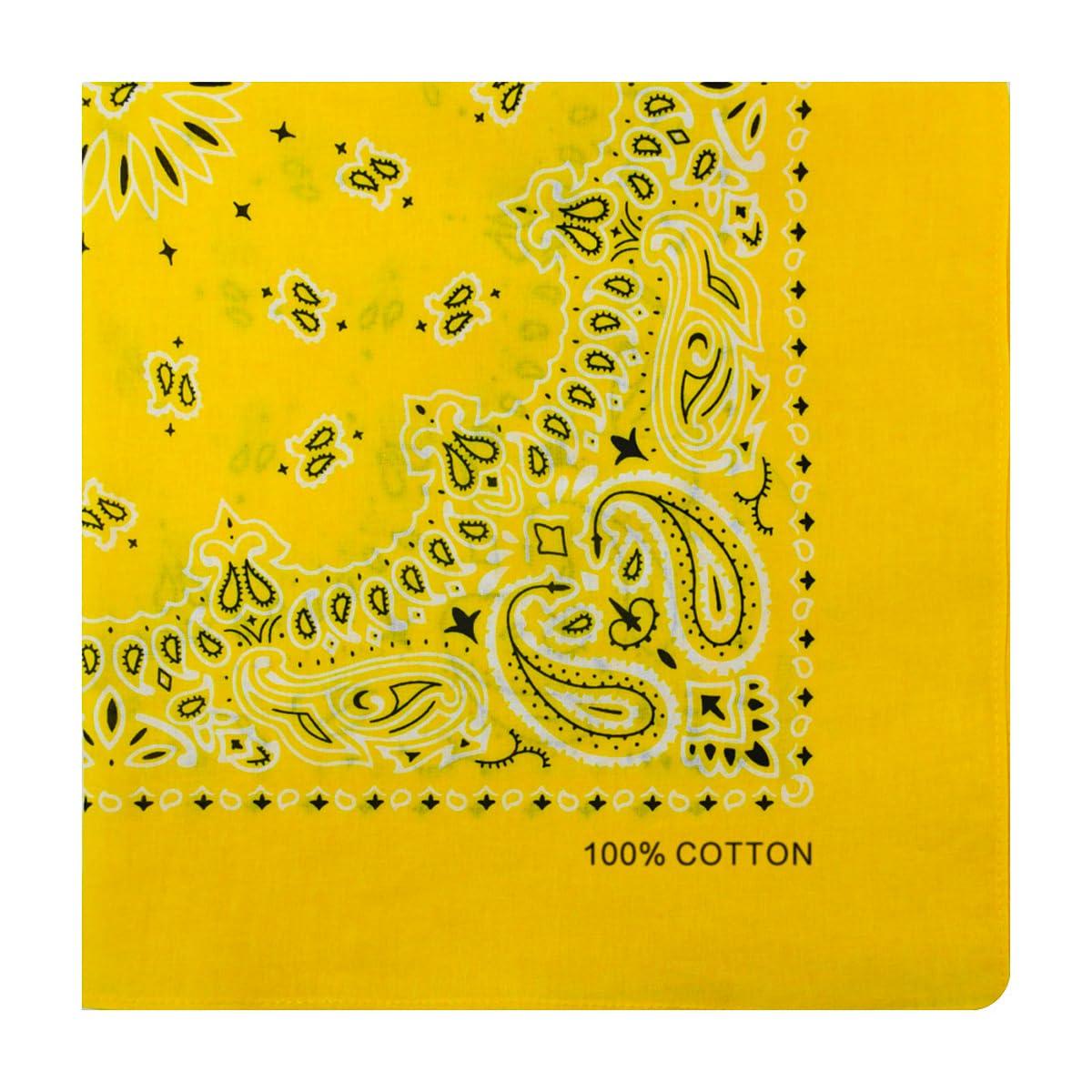 

kakatrend bandana paisley 100% cotton yellow adult bandana handkerchief cotton bandana unisex durag large size men s yellow 55cm x 55cm жёлтый