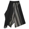 chiffon patchwork oversized Vintage plaid high Waist Casual loose Summer wide leg Cross Pants Women Trousers