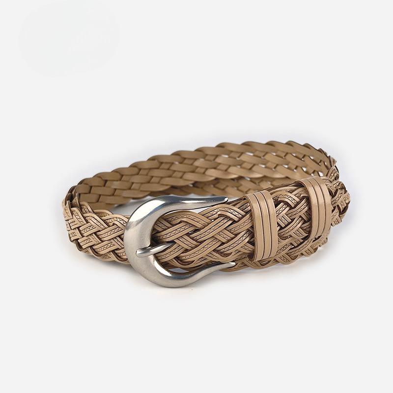 Non-hole Braided Retro Versatile Fashion Women's Belt with Casual Pants Jeans Women's Belt