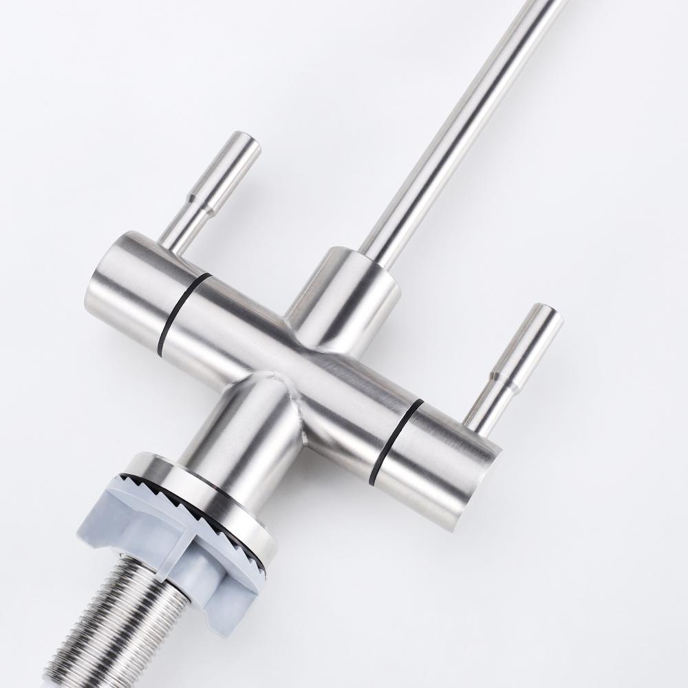 Factory Hot Selling Reverse Osmosis Stainless Steel Manual Water Filter Faucet Double Handle Easy Installation 5 Year Warranty
