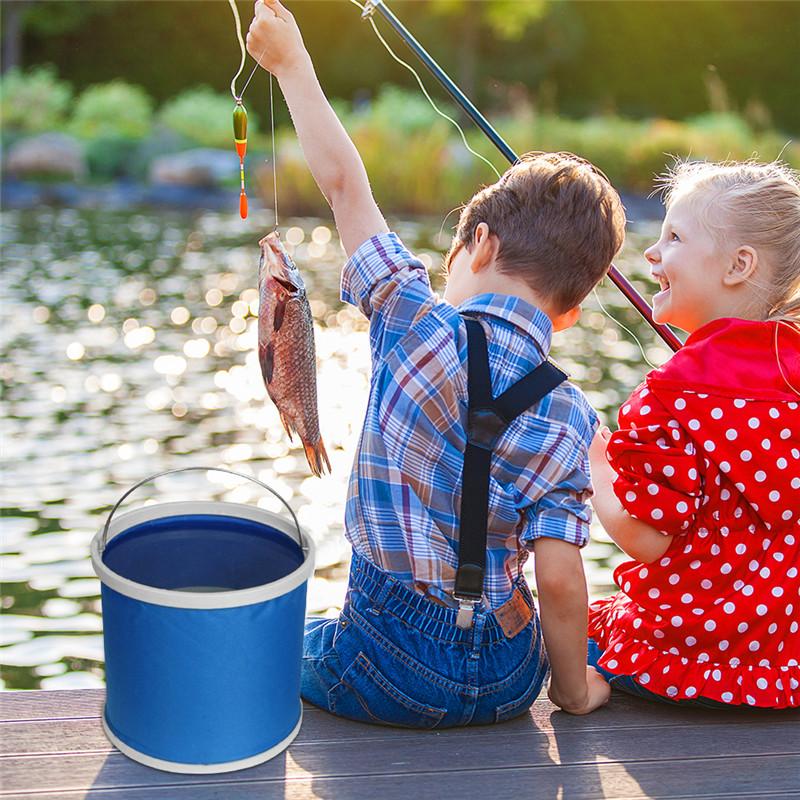 9L Thickening Portable Folding Bucket Outdoor Camping Fishing Bucket Car Storage Container Car Wash Mop Bucket Cleaning Tools