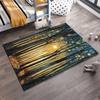 Abstract Forest Sunset Carpet with Golden Light and Artistic Design Suitable for Use As an Anti-slip for Living Room Bedroom Sofas