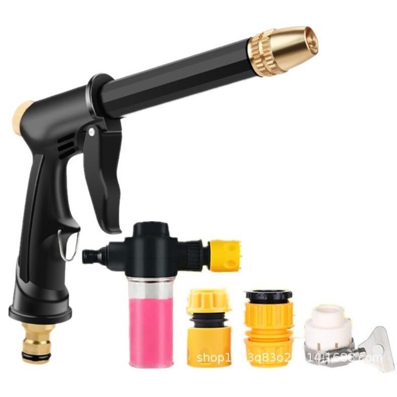 High-Pressure Household Car Wash Kit: 10m, 15m, or 20m Soft Hose with Spray Gun, Brush, and Faucet Connect, Freeze & Sun-Proof