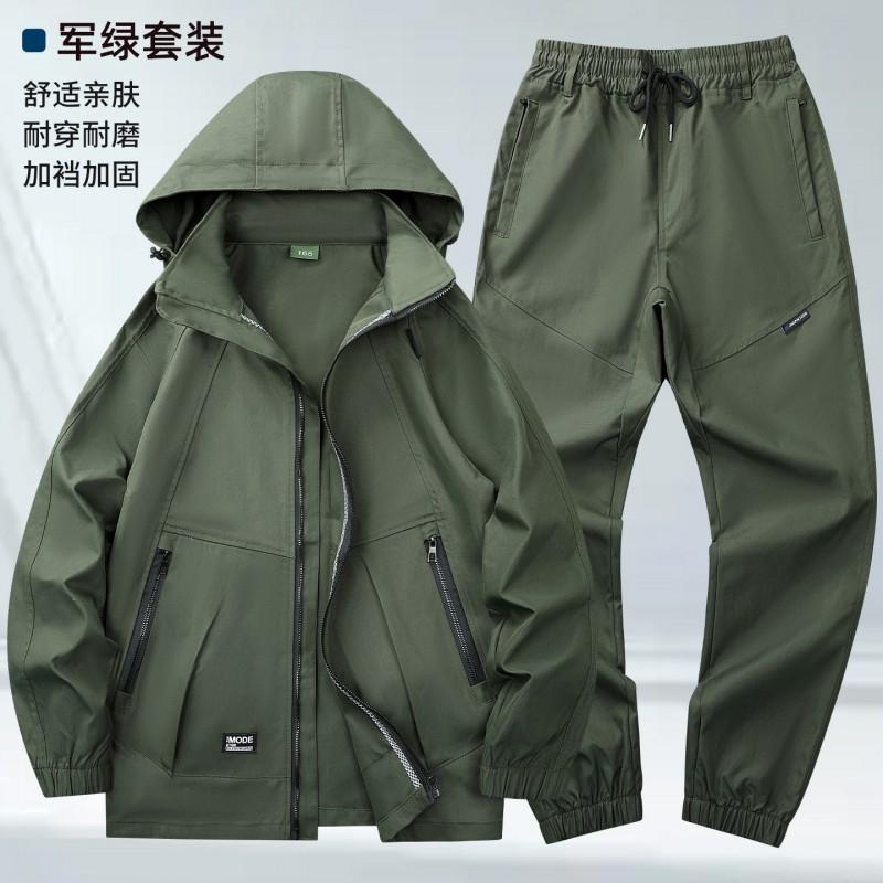 Men Women Cycling Jersey Set Waterproof Stretch Workwear Outdoor Casual Long Sleeve Pants Suit