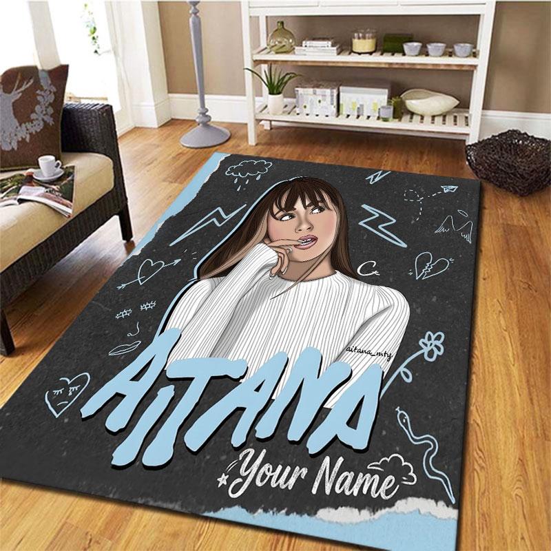 Aitana Custom Name Carpet Rug for Living Room Bedroom Home Sofa Decoration,Kids play Non-slip Floor Mat