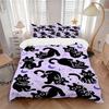 3pcs Black Cat Pattern Bedding Set, Ideal for Home Use, Suitable for Bedroom Decor (1*Duvet Cover + 1/2*Pillowcases, No Core) Yy250821200