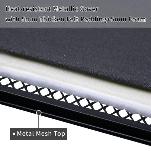 Duwee Height-Adjustable, Foldable Ironing Board with Heat-Resistant Cover and Thick Felt Mat, Sturdy Legs, Black, 33 X 109 Cm (13 X 43 Cm)