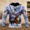 2024 Men's Fashion Hunting Loose Hoodie Large 3D Prin Animal Deer Super Large Harajuku Hoodie Fashion Enthusiast Sweatshirt Man