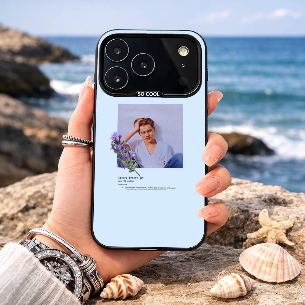 L-Leonardo dicaprio Phone Case For iPhone17 16 15 14 13 12 Pro Max Grey Black Matte Laser Metallic Aurora Funda