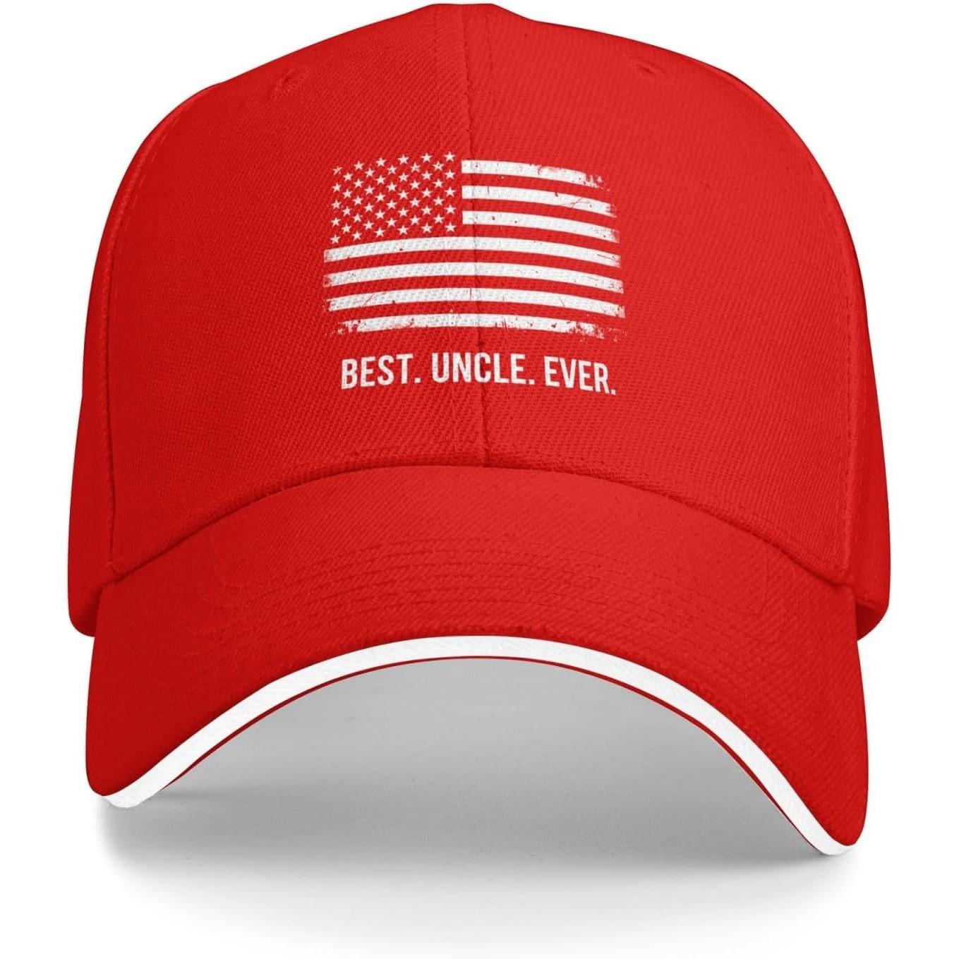 Best Uncle Ever American Flag Baseball Cap Polyester Casual Sun Protection Adjustable Hat Adjustable