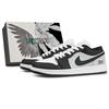 Air Jordan 1 Leather Cushioning Abrasion Resistant Low Top Vintage Basketball Shoes Unisex Gray White Black 553558-165(Team845-Box )