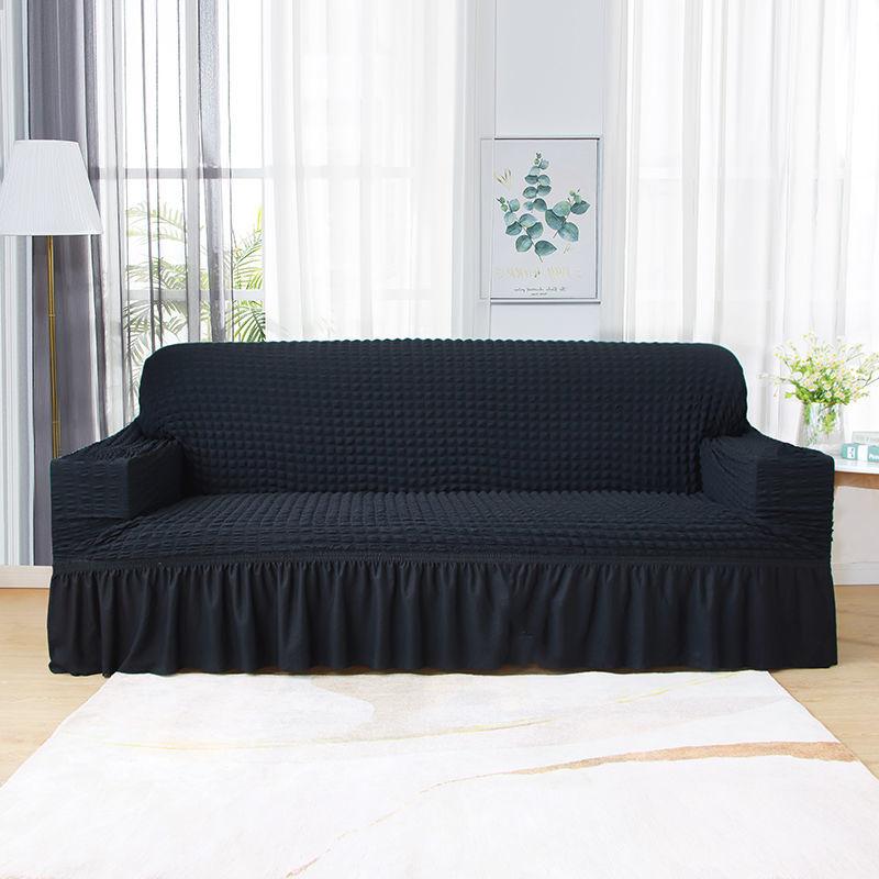 

Чехол для дивана в клетку из жатого хлопка, простой эластичный чехол для кресла, чехол для гостиной, угловой чехол для дивана, 1/2/3/4 места 90-140cm