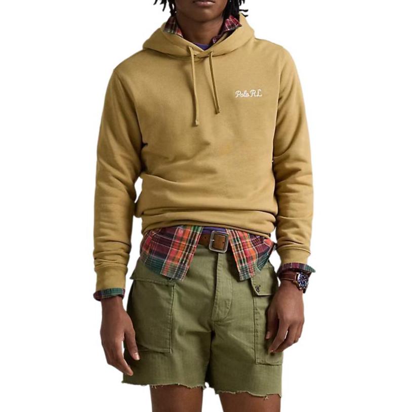 Polo Ralph Lauren Solid Color Hooded Pullover Sweatshirt Men Sweatshirts Yellow 710958449-001