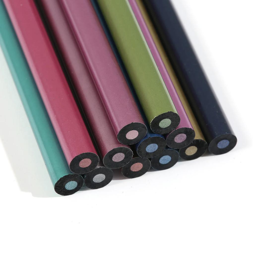 12 Color Metallic Colored Pencils Drawing Sketching Collection Painting Coloring Colour Pencils Profession Art Supplies For Artist