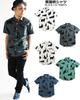 Quintet Casual Black Cat Print Short Sleeve Made in Size White Men's Shirt, Japan, M, (Product Code 01-79416-s)