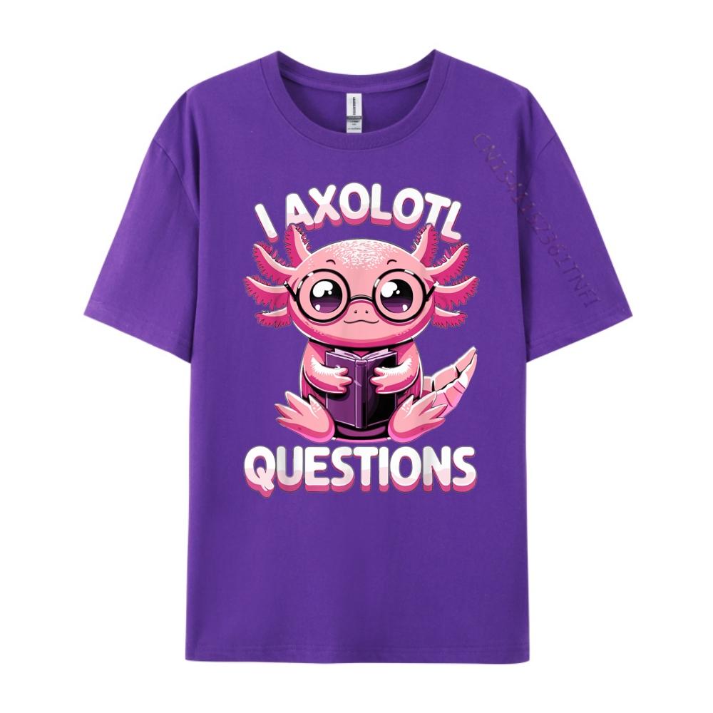 I Axolotl Questions Anime Kawaii Axolotl Kids Mens Designer Clothes T Shirt Men Leisure