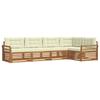 Outdoor Sofa Set with Cushions 5 Pcs Natural and Cream