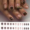 24pcs Metallic Irregular Flowers False Nails French Press On Nails New Fake Nails  Women Girls
