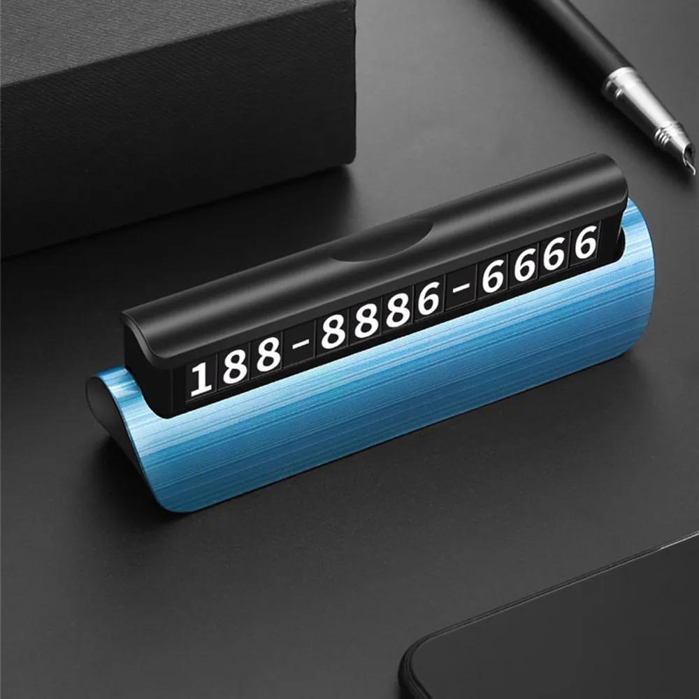 Car Accessories Mini Portable Telephone Number Plate With Switch Phone Number Business Card Temporary Parking Card Plate