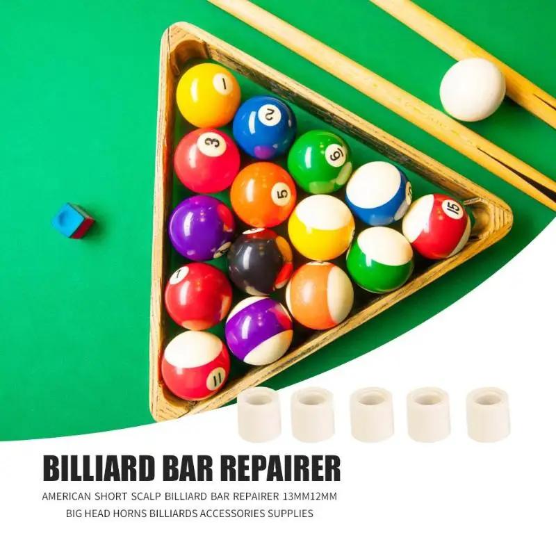 Durable Ferrulesl Skillful Manufacture 5pcs Billiards Snooker Ferrule Professional Pool Cue Ferrules 12mm/13mm White