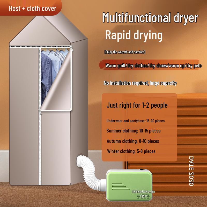 Compact Warm Air Dryer for Shoes, Clothes, and Dust Mite Removal - Ideal for Baby Rooms and Dorms