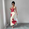 Summer Women's New Style Halterneck Backless Long Skirt Hip-covering Printed Dress