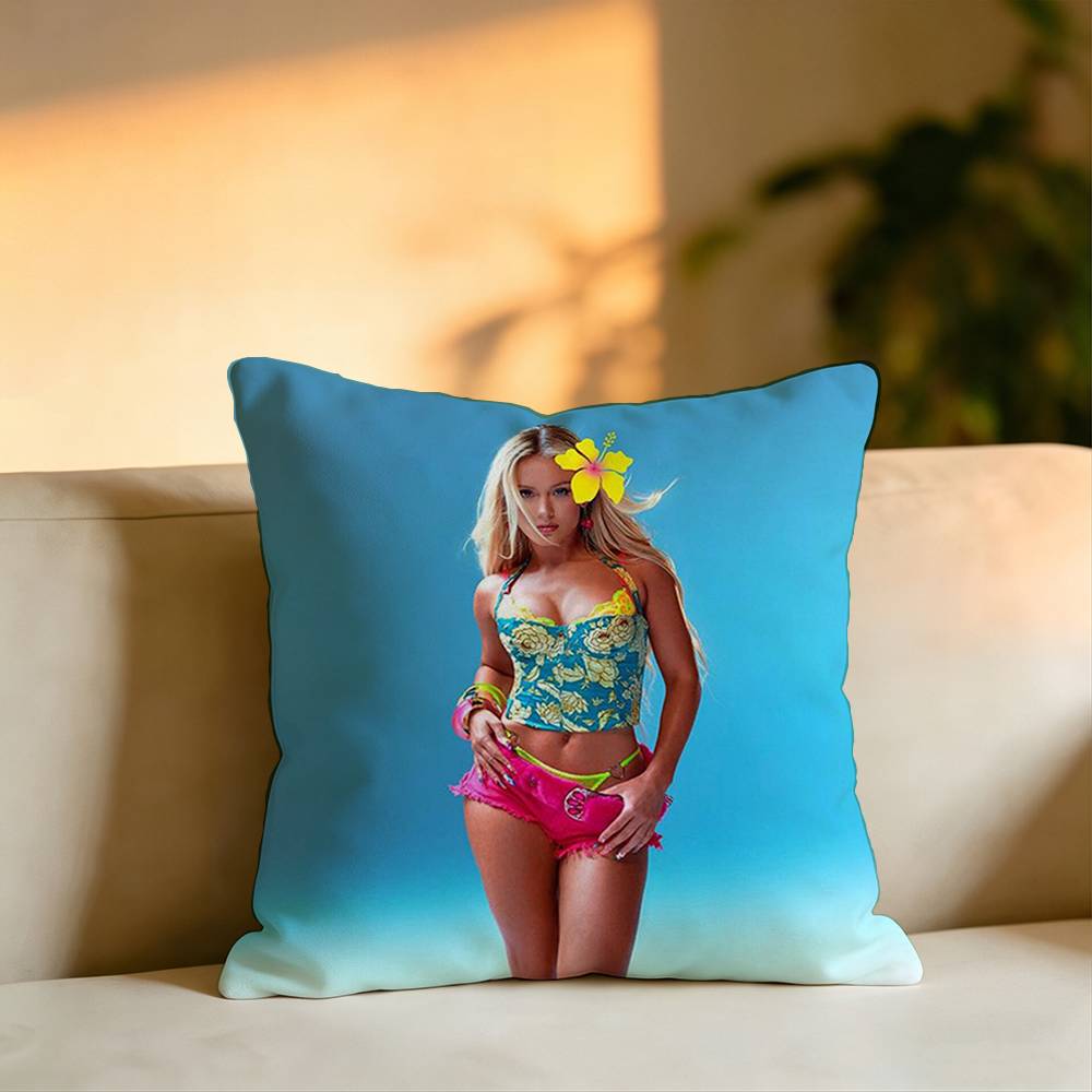 Pop Singer KKlava Koka Pillow Case Square DoubleSided Sofa Cushion Cover Bedroom Bedside Pillow