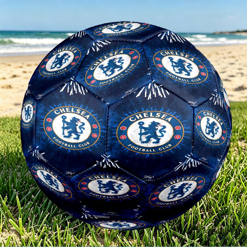 Chelsea F.C. Aufdruck Größe 5 Fußball, PU Abriebfester Fußball für Spieltraining und tägliches Üben, Geburtstagsgeschenk für Fußballfans