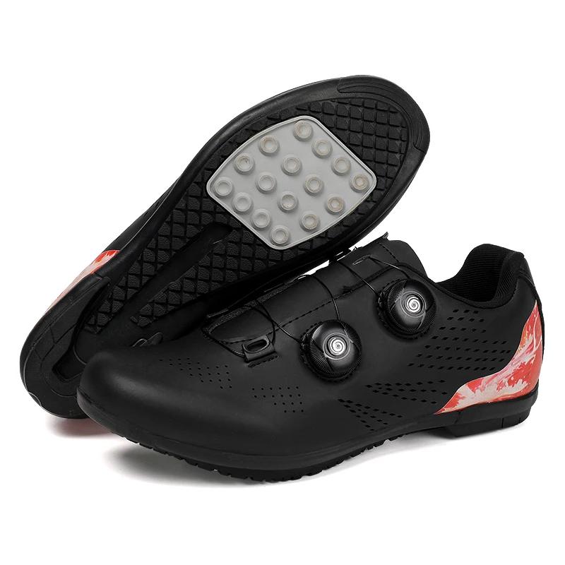 Professioanal Men Road Cycling Sneakers Bike Shoes SPD MTB Sole Flat Racing Speed Trail Mountain Bicycle Footwear Pedal Sports