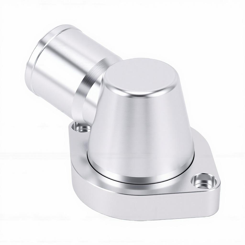 90 Degree Billet Swivel Thermostat Housing Water Neck 1.5in Aluminum Alloy Silver Replacement for LS Engine