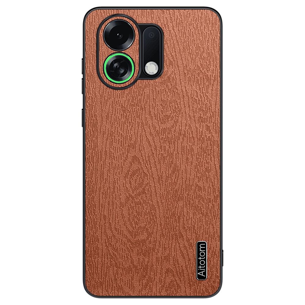 For Oppo K13 Turbo Pro 5G Case Wood Texture PU Leather Coated PC TPU Phone Cover