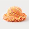 New Colorful Crochet Ruffle Brim Knit Bucket Hats Winter Woman Handmade Stretch Fisherman Cap Outdoor Warm Windproof Beanie Hat