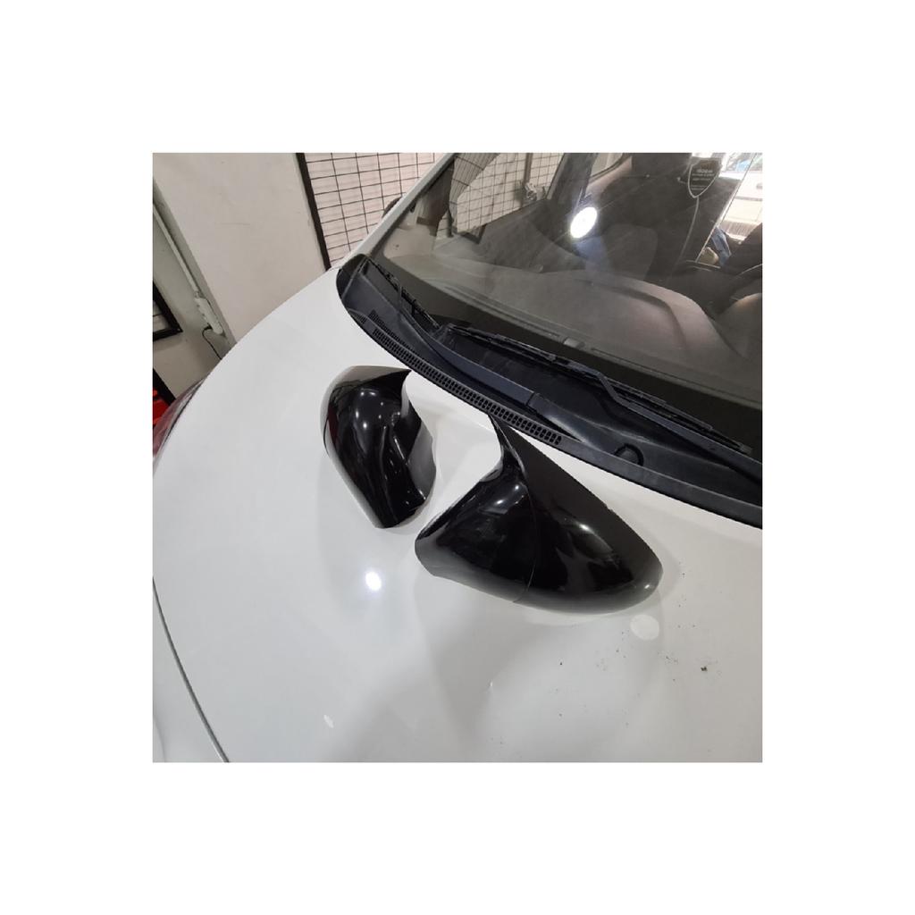 FOR Peugeot 207 Bat Batman Mirror Cover Piano Black Glossy Black Abs Plastic Pejo 207 2006 2012