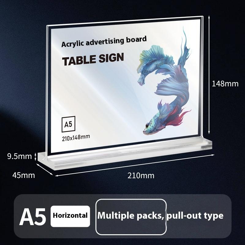 1PC Acrylic Sign Holder A4/A5/A6 Desk Display Stand Price Label Display Rack Menu Stand Holder Restaurant